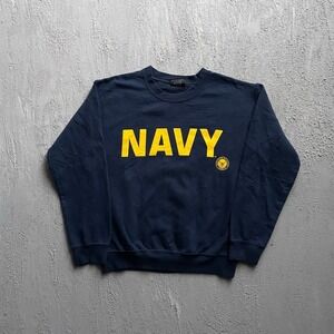 Vintage US Navy Sweatshirt Men Small Navy Blue 90s MV Sport